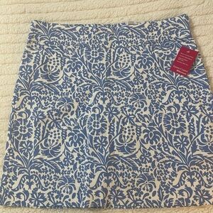 Kim Rogers Blue and White Floral A-Line Mini Skirt